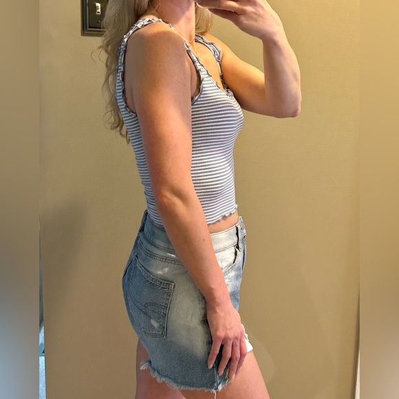 Forever 21 Lettuce Trim Striped Tank Top - Picture 3 of 6